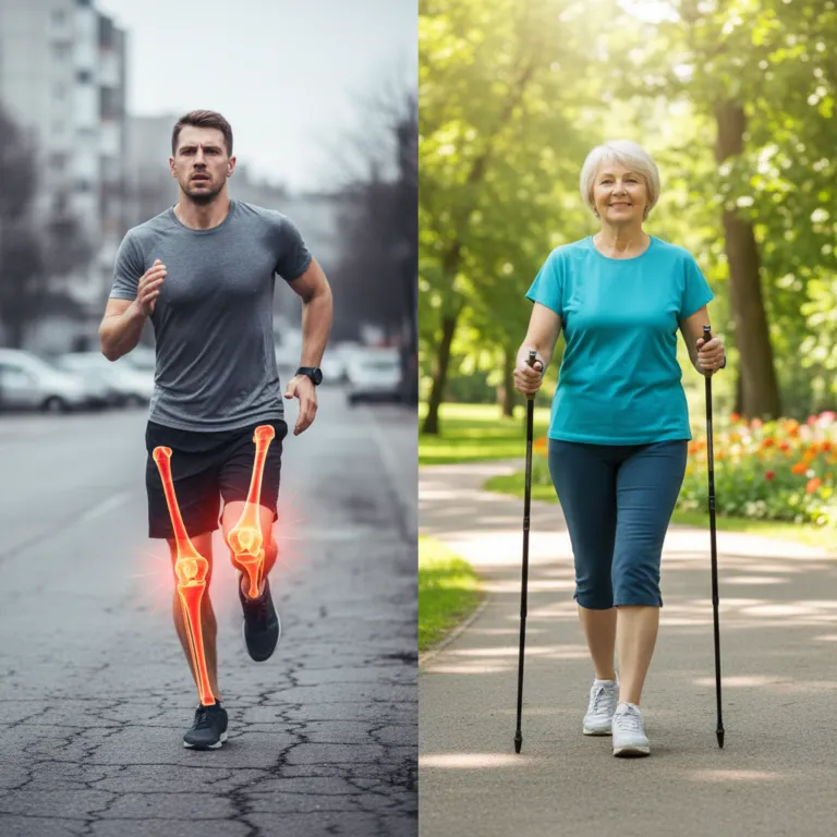 nordic walking vs running joint impact comparison biomechanics