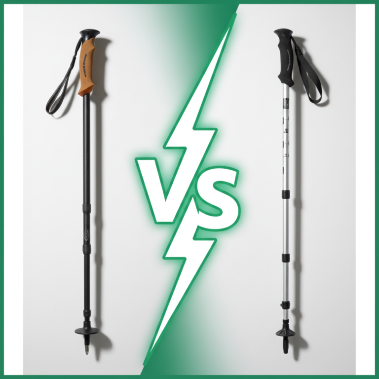 Carbon Leki pole vs aluminum TrailBuddy pole head-to-head comparison